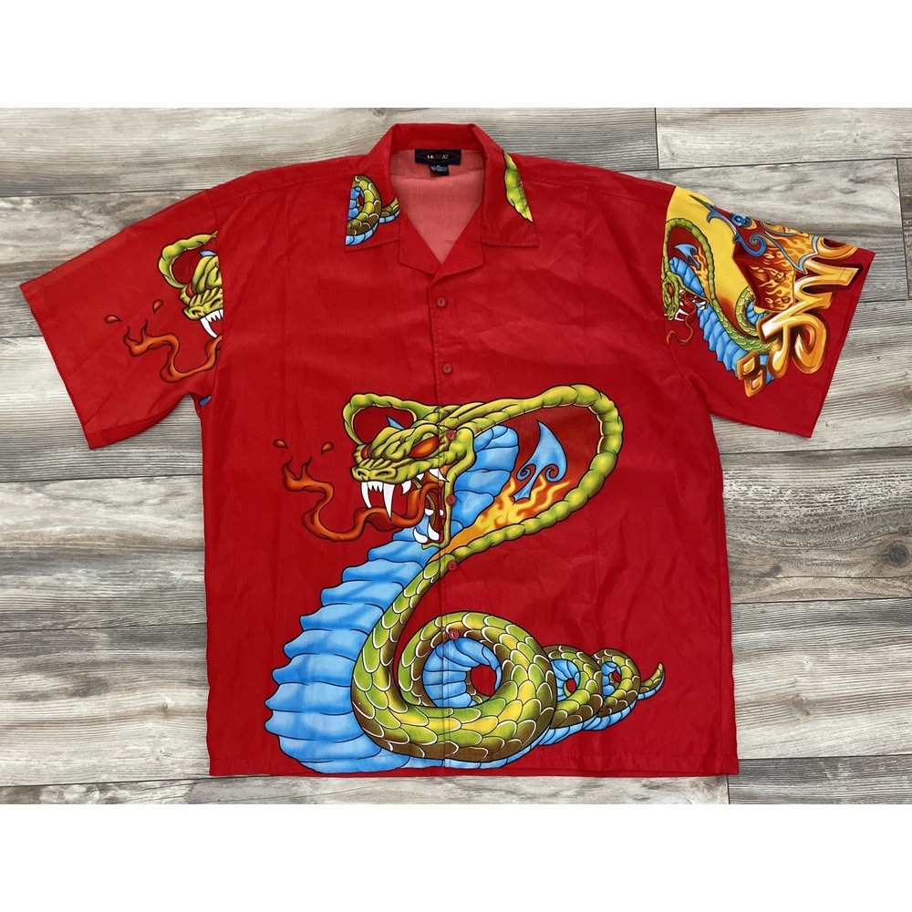 LA BEAT - Vintage Y2K 90s Dragon "JNCO" Theme Mens XL Shirt